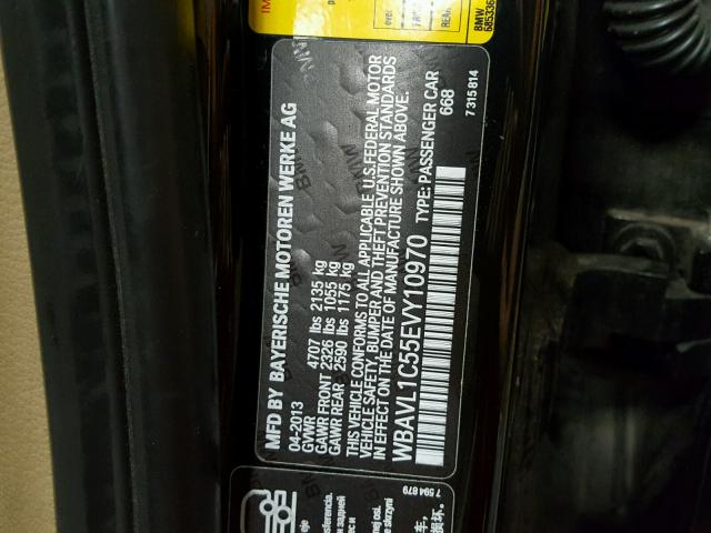 WBAVL1C55EVY10970 - 2014 BMW X1 XDRIVE2 黑色 照片 10