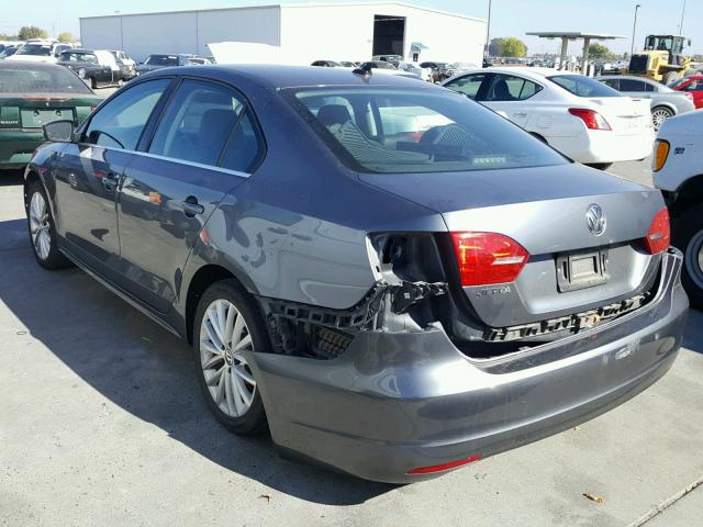 3VW3L7AJ1EM433221 - 2014 VOLKSWAGEN JETTA TDI GRAY photo 3