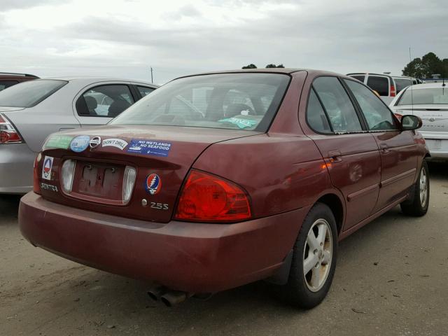 3N1AB51A44L738611 - 2004 NISSAN SENTRA 2.5 BURGUNDY photo 4