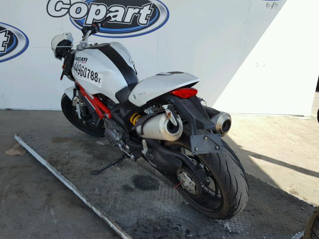 ZDM1RANN5CB056646 - 2012 DUCATI MONSTER 79 WHITE photo 3