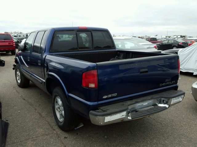 1GCDT13W11K201992 - 2001 CHEVROLET S TRUCK BLUE photo 3