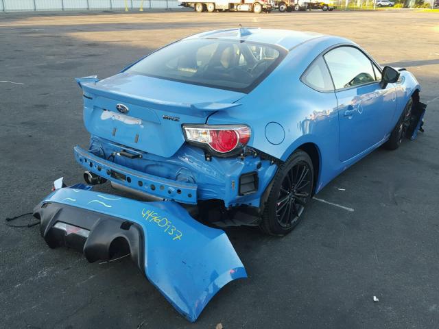 JF1ZCAC16G9600459 - 2016 SUBARU BRZ 2.0 LI BLUE photo 4