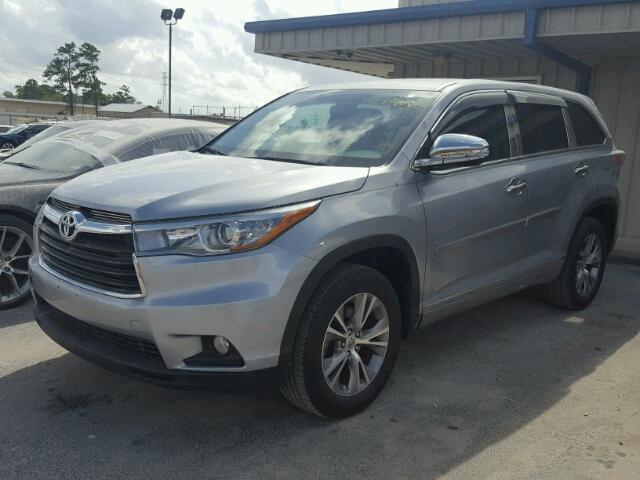 5TDZKRFH1FS038331 - 2015 TOYOTA HIGHLANDER GRAY photo 2