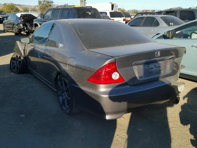 1HGEM21935L027185 - 2005 HONDA CIVIC EX GRAY photo 3