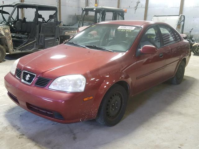 KL5JD52Z34K925261 - 2004 SUZUKI FORENZA S MAROON photo 2