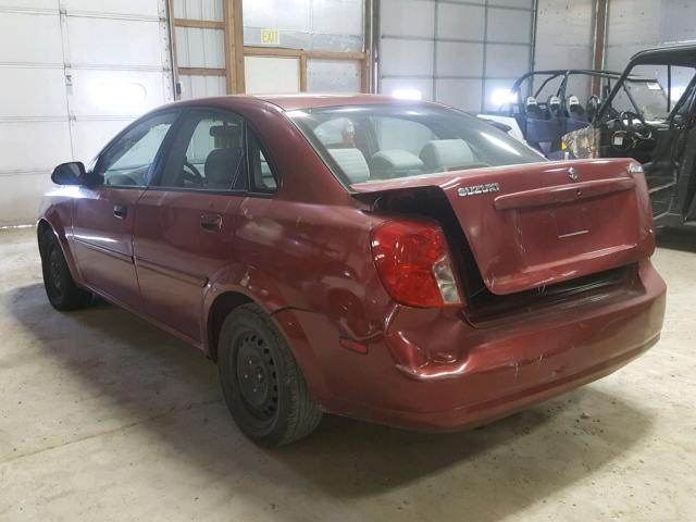 KL5JD52Z34K925261 - 2004 SUZUKI FORENZA S MAROON photo 3