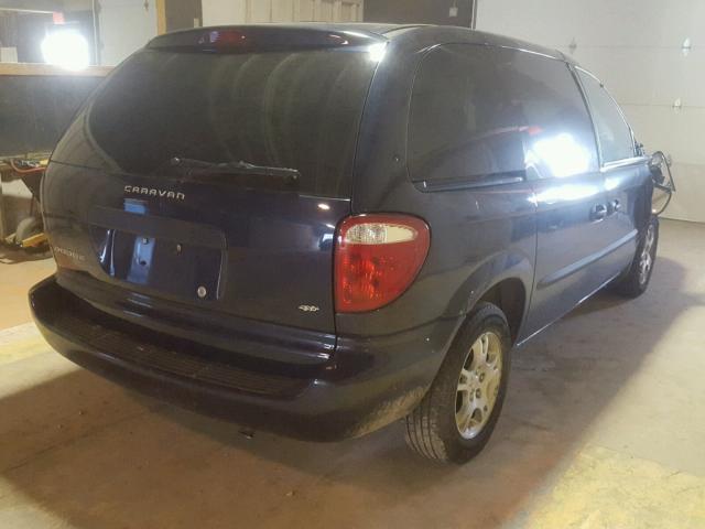 1D4GP25R03B315812 - 2003 DODGE CARAVAN SE BLUE photo 4