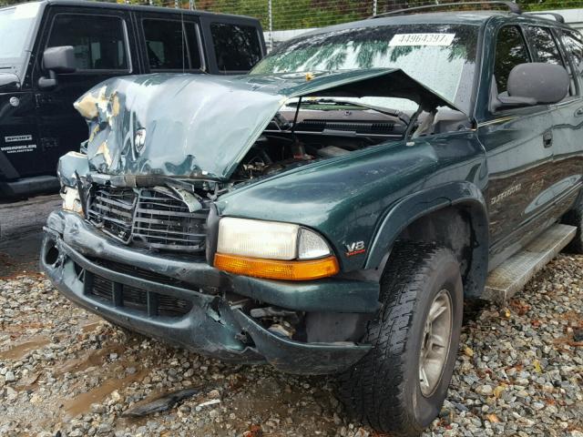 1B4HS28Z6XF598515 - 1999 DODGE DURANGO GREEN photo 9