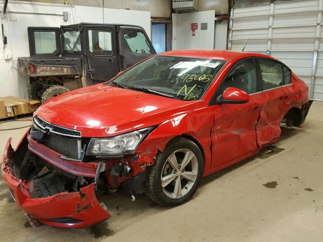 1G1PE5SBXE7298608 - 2014 CHEVROLET CRUZE LT RED photo 2