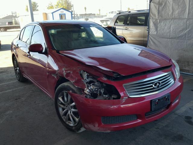 JNKBV61F67M812047 - 2007 INFINITI G35 RED photo 1