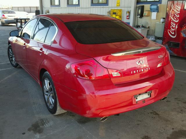 JNKBV61F67M812047 - 2007 INFINITI G35 RED photo 3