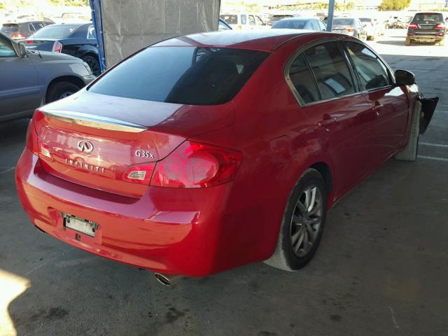 JNKBV61F67M812047 - 2007 INFINITI G35 RED photo 4