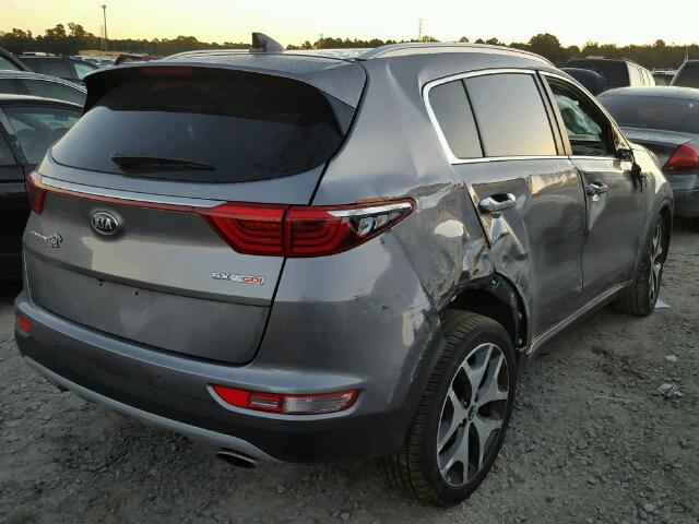 KNDPR3A69H7222824 - 2017 KIA SPORTAGE S GRAY photo 4