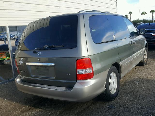 KNDUP131936456832 - 2003 KIA SEDONA EX GREEN photo 4