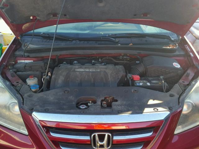 5FNRL38405B013900 - 2005 HONDA ODYSSEY EX BURGUNDY photo 7