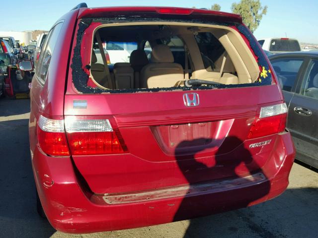 5FNRL38405B013900 - 2005 HONDA ODYSSEY EX BURGUNDY photo 9