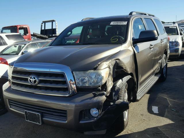 5TDBY64A08S009264 - 2008 TOYOTA SEQUOIA SR BROWN photo 2