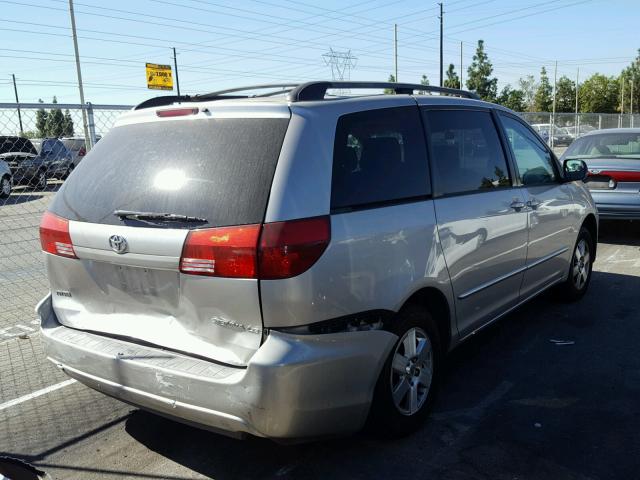 5TDZA23CX5S317536 - 2005 TOYOTA SIENNA SILVER photo 4