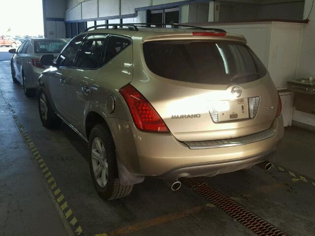 JN8AZ08W46W518710 - 2006 NISSAN MURANO SL GOLD photo 3