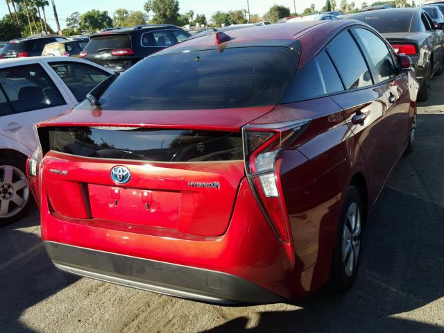 JTDKARFU5G3510471 - 2016 TOYOTA PRIUS RED photo 4