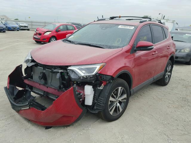 JTMWFREV9HJ134447 - 2017 TOYOTA RAV4 XLE RED photo 2