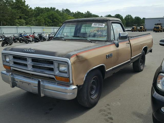 1B7KE268XLS668318 - 1990 DODGE D-SERIES D BROWN photo 2