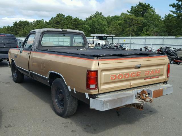 1B7KE268XLS668318 - 1990 DODGE D-SERIES D BROWN photo 3