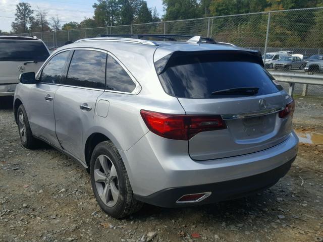 5FRYD4H29EB029167 - 2014 ACURA MDX SILVER photo 3