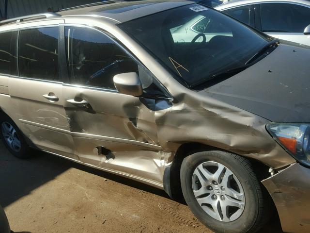 5FNRL386X7B425312 - 2007 HONDA ODYSSEY EX GOLD photo 9