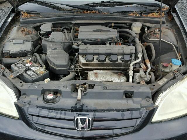 2HGES16581H601843 - 2001 HONDA CIVIC LX BLACK photo 7