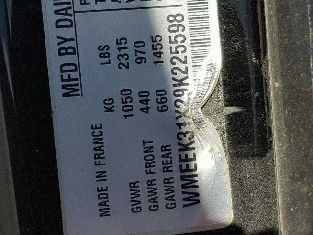 WMEEK31X29K225598 - 2009 SMART FORTWO PAS 白色 照片 10