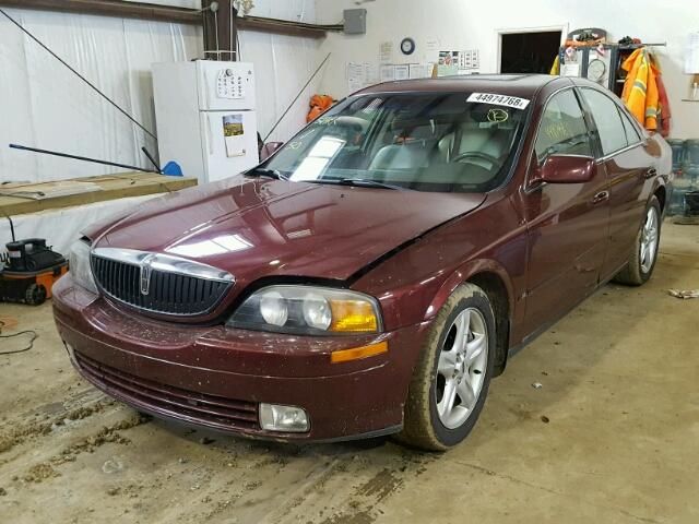 1LNHM87A3YY817573 - 2000 LINCOLN LS BURGUNDY photo 2
