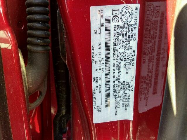 1FADP3J22EL249734 - 2014 FORD FOCUS TITA RED photo 10