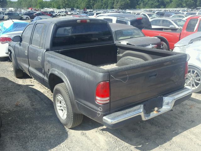 1D7HL48N64S524559 - 2004 DODGE DAKOTA QUA GRAY photo 3