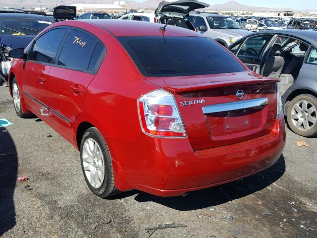 3N1AB6AP0CL730594 - 2012 NISSAN SENTRA 2.0 MAROON photo 3