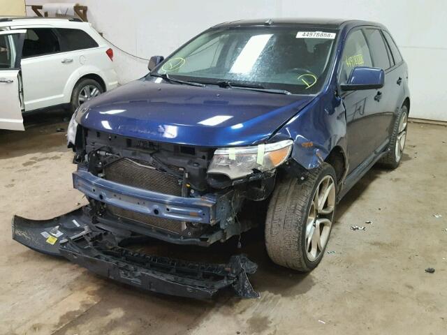 2FMDK4AK4BBA84680 - 2011 FORD EDGE SPORT BLUE photo 2