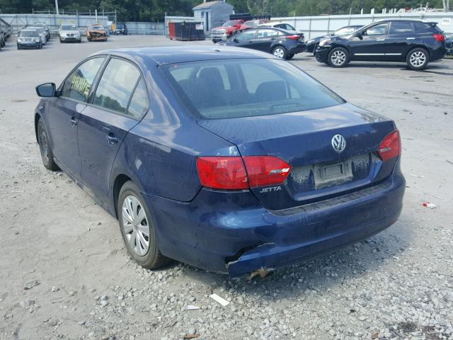 3VW1K7AJ5EM440585 - 2014 VOLKSWAGEN JETTA BASE 蓝色 照片 3