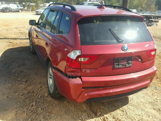 WBXPA93426WG78453 - 2006 BMW X3 3.0I RED photo 3