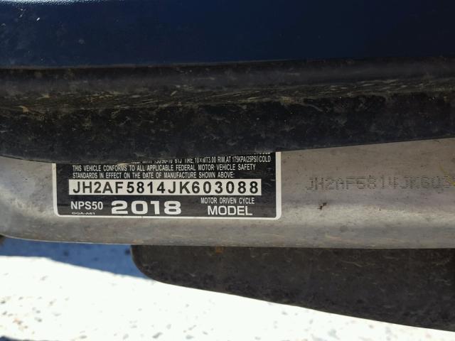 JH2AF5814JK603088 - 2018 HONDA NPS50 BLACK photo 10