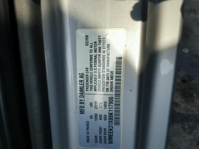 WMEEK31X88K117906 - 2008 SMART FORTWO RED photo 10