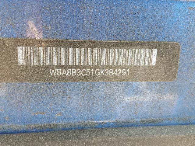 WBA8B3C51GK384291 - 2016 BMW 340 I Синій фото 10