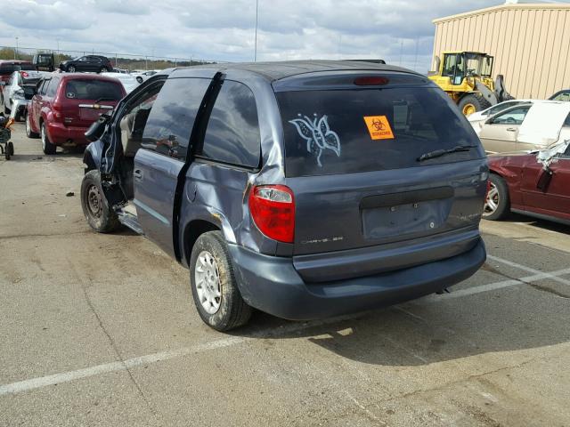 1C4GJ25342B659345 - 2002 CHRYSLER VOYAGER BLUE photo 3