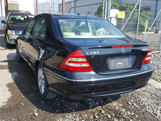 WDBRF92H77F867432 - 2007 MERCEDES-BENZ C 280 4MAT BLACK photo 3