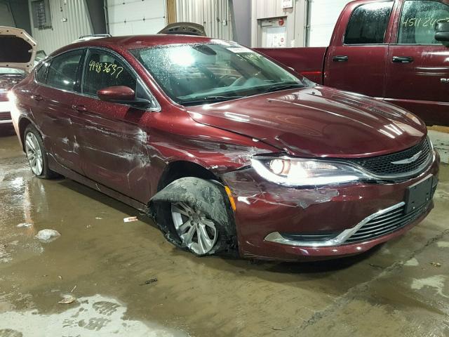 1C3CCCABXFN681306 - 2015 CHRYSLER 200 LIMITE MAROON photo 1