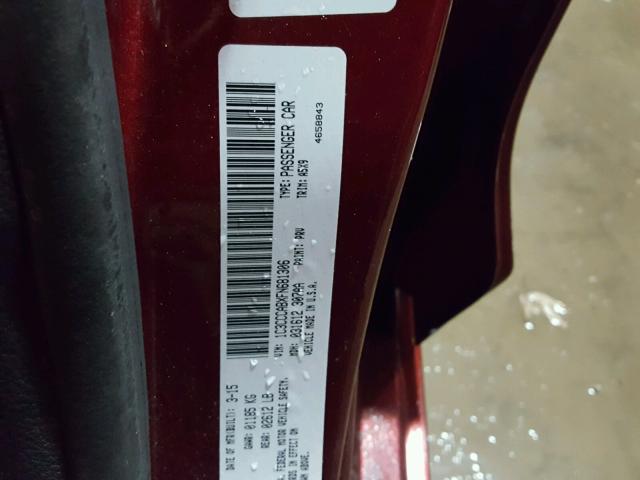 1C3CCCABXFN681306 - 2015 CHRYSLER 200 LIMITE MAROON photo 10