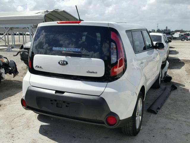 KNDJN2A26F7207316 - 2015 KIA SOUL WHITE photo 4