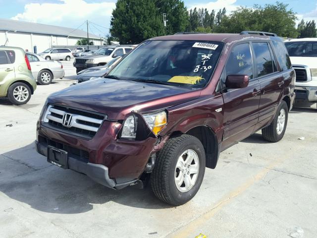 5FNYF28278B017331 - 2008 HONDA PILOT VP MAROON photo 2