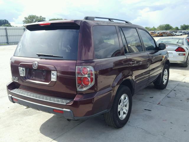 5FNYF28278B017331 - 2008 HONDA PILOT VP MAROON photo 4