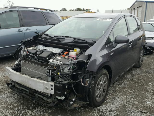 JTDZN3EU6FJ029236 - 2015 TOYOTA PRIUS V GRAY photo 2