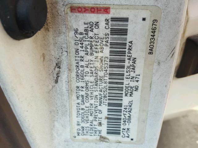 JT2BC52L8T7045373 - 1996 TOYOTA TERCEL DX WHITE photo 10